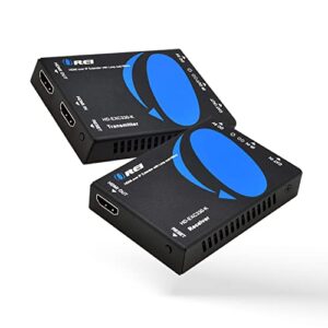 OREI HDMI over Ethernet Extender Over CAT5/CAT6 over IP one to many option, with IR Upto 330 Feet – Loop Out – 1080P Full HD Signal Distribution (HD-EXM330-K)