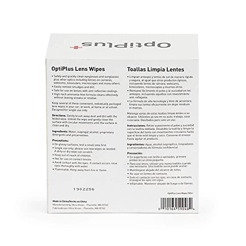 OptiPlus Eyeglass Lens Wipes l Pre-Moistened l Cleaning Wipes for Glasses, Smart Phones, Optical Lens, Goggles, and Watch Screen l Quick-Dry & Scratch-Free | 252 Count (504 Count (Pack of 1)) - Image 4