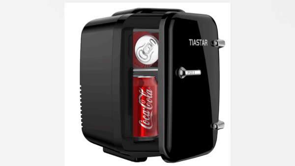 Ostba Mini Fridge, 4 Liter/6 Can Skincare Fridge for Bedroom Office Dorm, 110V AC/ 12V DC Thermoelectric Cooler and Warmer Small Fridge, Black - Image 4