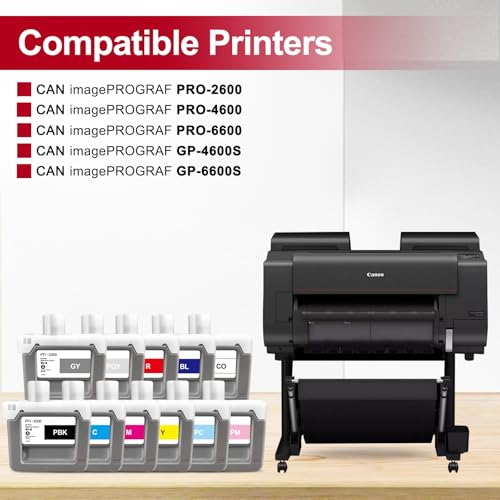 PFI-3300 Ink Tank Replacement for Canon PFI-3300 Ink Compatible with Canon PRO-4600, PRO-6600, PRO-2600, GP-4600S, GP-6600S Printer, 11-Pack 330ml Each - Image 3