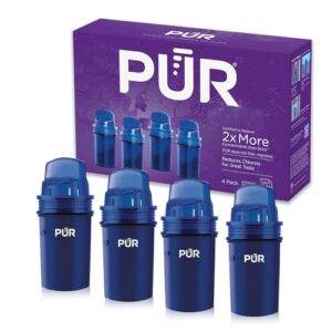 PUR Water Pitcher & Dispenser Replacement Filter 4-Pack, Genuine PUR Filter, 2-in-1 Powerful Filtration and Faster Filtration, 8-Month Value, Blue (PPF900Z4)