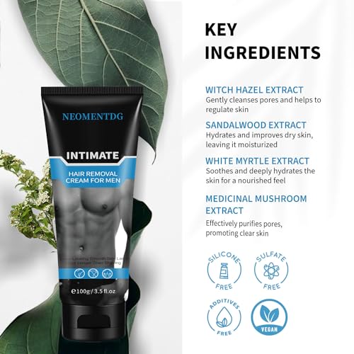 Painless, Flawless Depilatory for Intimate/Private Areas - Soothing Cream for Unwanted Male Hair, Suitable for All Skin Types - Image 5