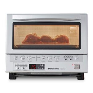 Panasonic FlashXpress Toaster Oven Countertop, 4-Slice Compact Size with Double Infrared Heating, 6 Auto Cook Options and Precise Temperature Control, 1300W – NB-G110P (Silver)