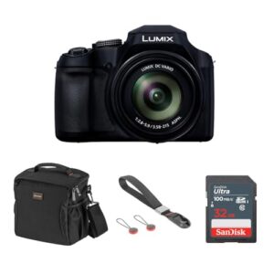 Panasonic LUMIX FZ80D 18.1MP Point & Shoot Digital Camera Bundle with SanDisk Ultra 32GB Memory Card, Slinger Shoulder Bag, Camera Wrist Strap