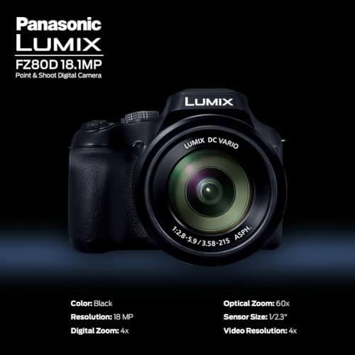 Panasonic LUMIX FZ80D 18.1MP Point & Shoot Digital Camera Bundle with Slinger Alpine 140 Multi-Device Shoulder Bag, SanDisk Ultra 32GB UHS-I SDHC Memory Card - Image 3