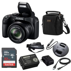 Panasonic LUMIX FZ80D 18.1MP Point & Shoot Digital Camera Bundle with Slinger Alpine 140 Multi-Device Shoulder Bag, SanDisk Ultra 32GB UHS-I SDHC Memory Card
