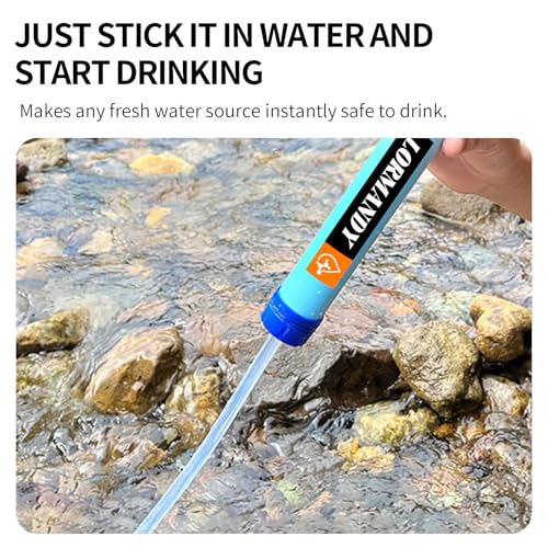 Personal Water Filter, Straw Water Purifier System, Outdoor Portable Water Fliter Straw, Emergency Survival Gear for Hiking Camping Accessories Travel Fishing Emergency Preparedness - Image 4