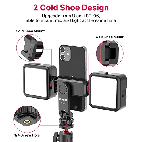 Phone Tripod Mount Holder for iPhone - ULANZI ST-06S Camera Hot 2 Cold Shoe Phone Mount Compatible for iPhone Android Sony Canon DJI Ronin S/SC Zhiyun Gimbals - Image 3