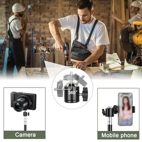 Photography Light Stand, 9.2ft/280cm Portable Reverse Folding Tripod with Travel Bag & 360 ° Rotatable Ball Head, Aluminum Tripod Stand for Video, Camera, Softbox, Umbrella, Wedding - Image 6