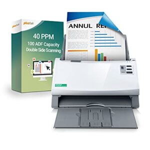 Plustek PS3140U Duplex Document Scanner, Citrix Ready & Twain Support for PC and Mac, Scan and Save Batch Documents
