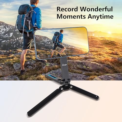 Pocket Phone Tripod Magnetic Stretchable Foldable Phone Tripod Stand Smartphone Desk Holder Equipped with Standard 1/4 inch Screw Thread,Ideal for iPhone 16/15/14/13/12,Video,vlog,Travel - Image 8