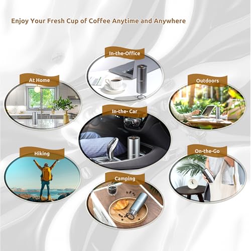 Portable Electric Coffee Grinder, Rechargeable Wireless Handheld Grinder with Stainless Steel Conical Burr, Adjustable Grind Settings, for Espresso, Moka, Pour Over, French Press, Cold Brew - Image 6