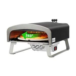 Q Pizza Gas Pizza Oven with Automatic Rotating Stone, Portable Propane Gas Grill Oven for Outdoor Cooking Kitchen Backyard Party Beach RV Tailgating Camping, PS102