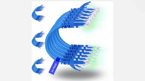 Rapink Cat6 7ft (24 Pack) Ethernet Patch Cables, Blue, 10G, RJ45, Male-to-Male, Cat6 Ethernet Cable for Laptop, PC, Router, Server - Image 8