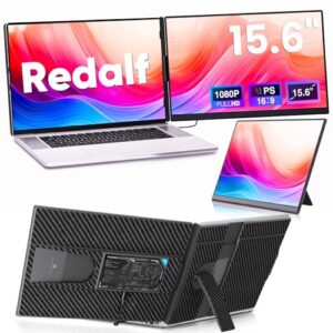 Redalf Laptop Screen Extender, 15.6″ FHD 1080P Portable Monitor for Laptop, Detachable and Plug-Play Laptop Monitor Extender for 13-17.3″ Laptops,Compatible for Mac/Wins/Dex/Chrome