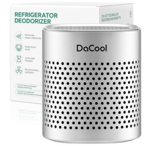 Refrigerator Deodorizer Odor Eliminator for Fridge Lasts for 10 Years Fridge Deodorizer Travel Size Odor Smell Remover for Car, More Effective Than Baking Soda Bamboo Charcoal Air Purifying Bag,Silver