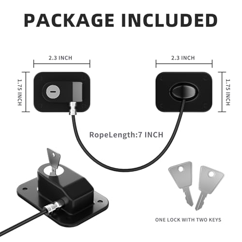 Refrigerator Lock 2 Packs, Fridge Lock with Silicone Wire Protection Fridge Locks for Kids Easy to Use and Install Cabinet Locks with Key, Black - Image 3