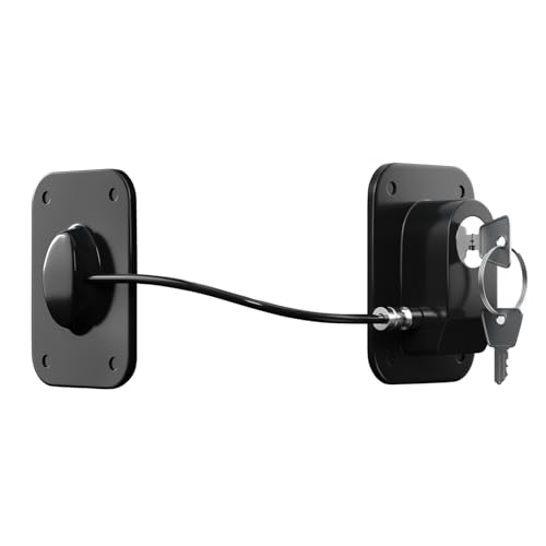 Refrigerator Lock 2 Packs, Fridge Lock with Silicone Wire Protection Fridge Locks for Kids Easy to Use and Install Cabinet Locks with Key, Black - Image 4