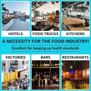 Chlorine Test Strips for Restaurants and Food Services, 1 x Vial of 100 Sanitizer Test Strips for Kitchens, 0-200 ppm Testing Kit for Sanitizing Solution, Precise Bleach Testing Kit by FryOilSaver Co.