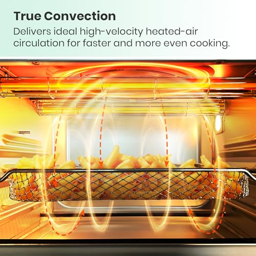 Retro Style Infrared Heating Air Fryer Toaster Oven, Extra Large Countertop Convection Oven 10-in-1 Combo, 6-Slice Toast, Enamel Baking Pan Easy Clean with Recipe Book, Green Color - Image 5