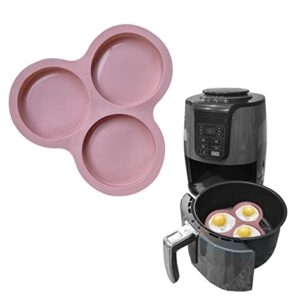 Reusable Egg Pan for Air Fryer – 3 Cavity Non-Stick Baking Pan, Hamburger Bun Mold, Accessory