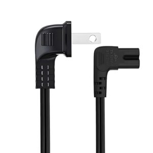 Right Angle TV Power Cord Compatible with Amazon Fire TV 43″ 50″ 55″ 65″ 75″ 4 Series Omni Series 4K UHD TCL LG Insignia Smart TVs 2-Prong L-Shaped Right Angle Power Cord Replacement