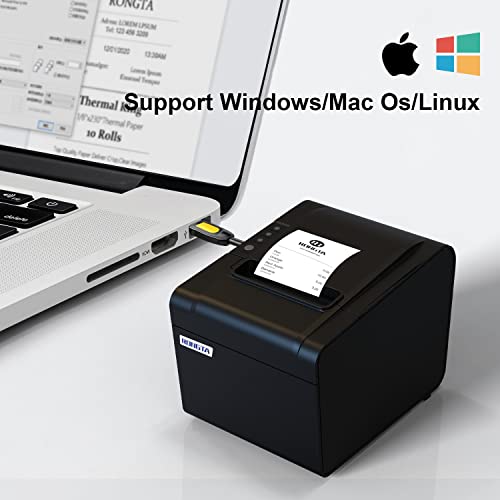 Rongta POS Printer, 80mm USB Thermal Receipt Printer, Restaurant Kitchen Printer with Auto Cutter Support Cash Drawer,USB Serial Ethernet Interface for Windows/Mac/Linux,Do Not Square (RP326) - Image 4