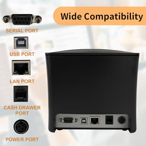 Rongta Thermal Receipt Printer, 80mm High-Speed POS Printer with Auto Cutter, 250mm/s, Ideal for Kitchen & Small Business, Compatible with Windows, Linux, MacOS - Image 5