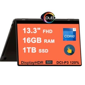 SAMSUNG Galaxy Book3 360 2-in-1 Laptop 13.3″ FHD AMOLED Touchscreen HDR500 120% DCI-P3 Intel 12-Core i7-1360P Processor 16GB RAM 1TB SSD Backlit Fingerprint Thunderbolt4 FHD Camera Win11 Gray