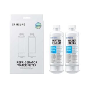 SAMSUNG Genuine Filters for Refrigerator Water and Ice, Carbon Block Filtration for Clear Drinking Water, HAF-QIN-2P, 2 Pack