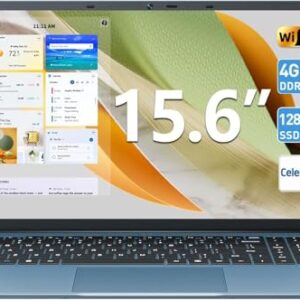 SGIN Laptop 15.6 Inch Laptops Computer, Celeron N4000 Processor, Windows 11, 4GB RAM 128GB SSD, BT5.0, HDMI, Webcam, 7000mah Battery, 180° Viewing, 2.4/5G WiFi, USB 3.2, Type-C(Gray)