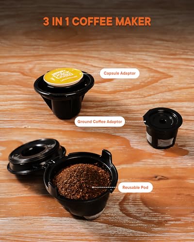 SHARDOR 3 in 1 Single Serve Coffee Machine, K Cup Coffee Maker Compatible with Ground Coffee & Teas, 6 to 14oz Brew Sizes, 40oz Removable Water Tank, Descale Settings, White - Image 4