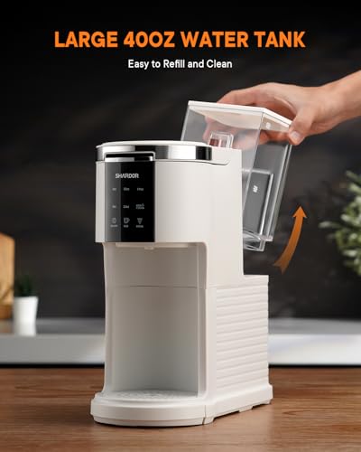 SHARDOR 3 in 1 Single Serve Coffee Machine, K Cup Coffee Maker Compatible with Ground Coffee & Teas, 6 to 14oz Brew Sizes, 40oz Removable Water Tank, Descale Settings, White - Image 8