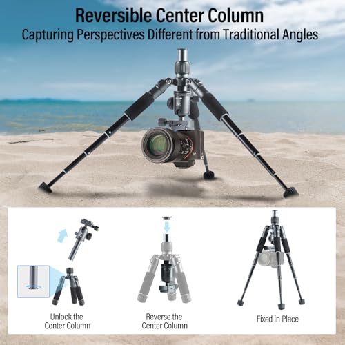 SIRUI Compact Mini Desktop Tripod, 20" Aluminum Portable Small Tabletop Tripod Stand with 360° Ball Head for DSLR, Camera, Phone, Loaded up to 17.64lbs, Phone Holder Included, AM-TT50 - Image 7