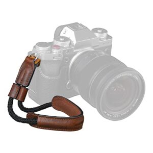 SMALLRIG Camera Wrist Strap, Vintage Leather Camera Hand Strap for DSLR SLR Mirrorless, Adjustable Safety for Fujifilm X-T5 X-T4 X-T3 X-T30 X-E4 X100V and Other Compact Cameras, Brown – 3926