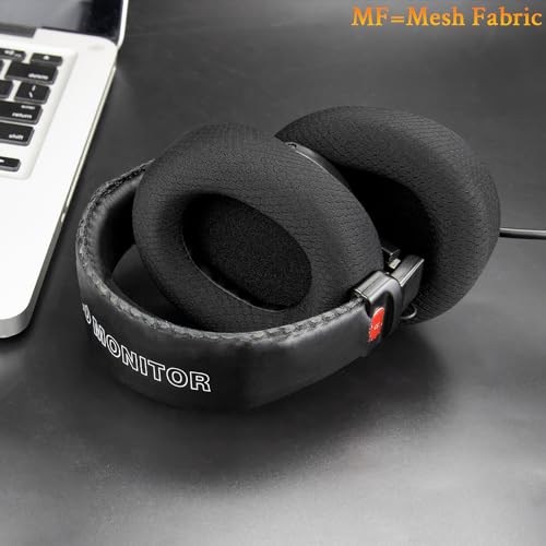 SOULWIT Mesh Fabric Replacement Earpads for Sony MDR-7506 MDR-V6 MDR-V7 MDR-CD900ST Monitor Headphones, Ear Pads Cushions with Softer High-Density Foam - Black - Image 3