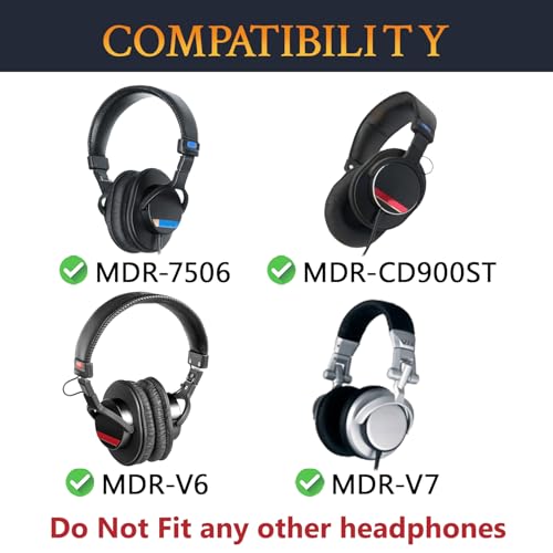 SOULWIT Mesh Fabric Replacement Earpads for Sony MDR-7506 MDR-V6 MDR-V7 MDR-CD900ST Monitor Headphones, Ear Pads Cushions with Softer High-Density Foam - Black - Image 4