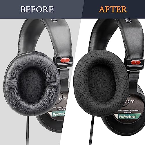 SOULWIT Mesh Fabric Replacement Earpads for Sony MDR-7506 MDR-V6 MDR-V7 MDR-CD900ST Monitor Headphones, Ear Pads Cushions with Softer High-Density Foam - Black - Image 5