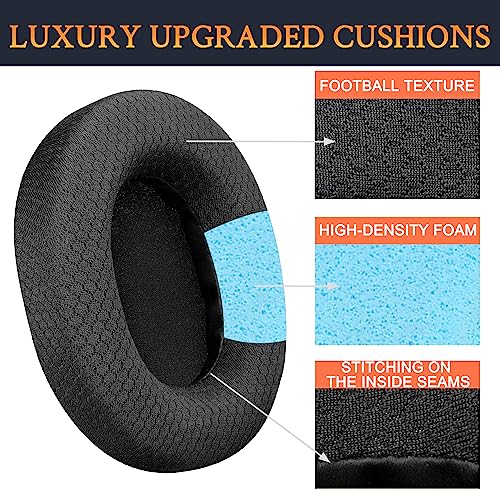 SOULWIT Mesh Fabric Replacement Earpads for Sony MDR-7506 MDR-V6 MDR-V7 MDR-CD900ST Monitor Headphones, Ear Pads Cushions with Softer High-Density Foam - Black - Image 6
