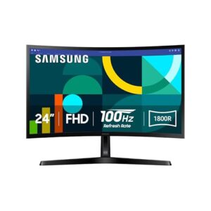 Samsung 24″ Essential S3 (S36GD) Series FHD 1800R Curved Computer Monitor, 100Hz, Game Mode, Advanced Eye Comfort, HDMI and D-sub Ports, LS24D366GANXZA