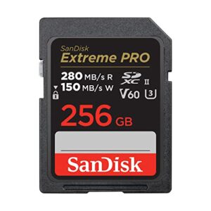 SanDisk 256GB Extreme PRO SDXC UHS-II Memory Card – C10, U3, V60, 6K, 4K UHD, SD Card – SDSDXEP-256G-GN4IN