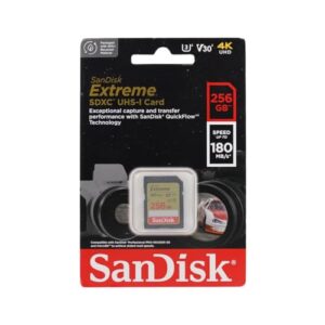 SanDisk 256GB Extreme SDXC UHS-I Memory Card – C10, U3, V30, 4K, UHD, SD Card – SDSDXVV-256G-GNCIN