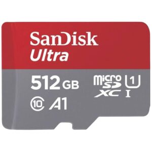 SanDisk 512GB Ultra microSDXC UHS-I Memory Card with Adapter – Up to 150MB/s, C10, U1, Full HD, A1, MicroSD Card – SDSQUAC-512G-GN6MA [New Version]