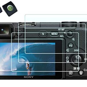 Screen Protector for Sony Alpha 6300 6400 6000 5000 A6300 A6400 A6000 A5000 Camera with Hot Shoe Cover,0.3mm High Definition 9H Hardness Optical LCD Premium Glass Protective Cover [2+3 Pack]