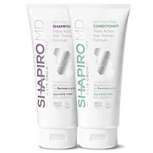 Shapiro MD Hair Growth Experts Hair Loss Shampoo and Conditioner, DHT Fighting Vegan Formula for Thinning Hair Developed by Dermatologists, Experience Healthier, Fuller & Thicker Looking Hair