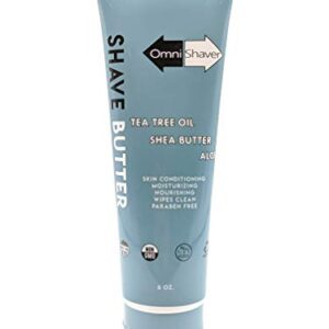 Shave Butter – Moisturizing Shaving Cream for Men & Women | Sensitive Skin Formula | Travel Size 6 oz | Aloe, Tea Tree & Shea Butter – Pack of 1