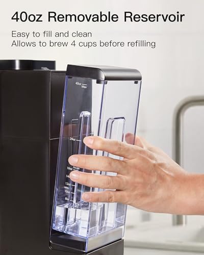 Single Serve Hot & Iced Coffee Maker with Strong Brew, 40oz Removable Reservoir, 6 Brew Sizes, Compatible with K Cup and Grounds, Compact for Home, Office, RV and Dorm, Black (2.0 Version) - Image 5