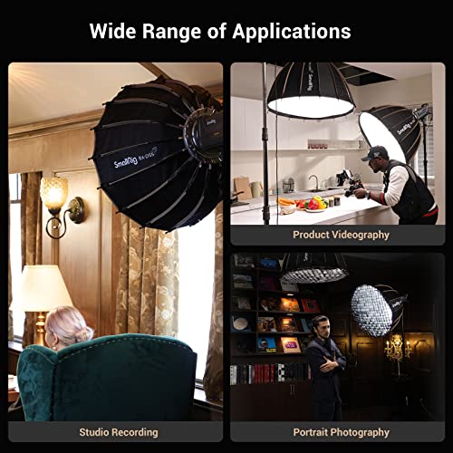 SmallRig Parabolic Softbox Quick Release, Parabolic Softbox, Compatible with SmallRig RC 120D/RC 120B/RC 220D/RC220B and Other Bowens Mount Light (21.6inch/55cm) - Image 3