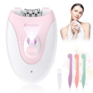 Smooth Glide Epilator for Women, 2 Speeds Facial Hair Removal Device with LED Light, 36 Tweezers & Massage Pad. Rechargeable Facial Hair Removal Epilator for Bikini, Arms, Legs, and Face