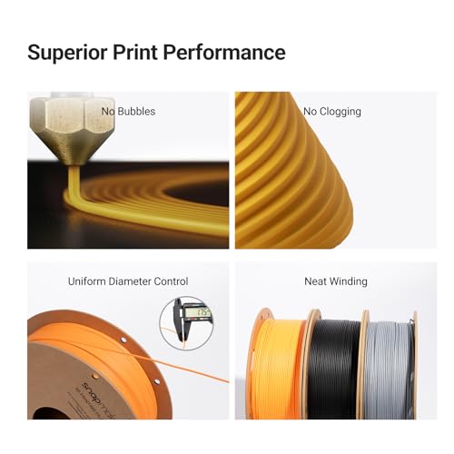 Snapmaker Matte PLA Filament 1.75mm, 3D Printer PLA Filament, Dimensional Accuracy +/- 0.02 mm, 300mm/s High Speed Printing Clog-Free Filament for Most FDM Printers, 2.2lbs Carbon Black - Image 5